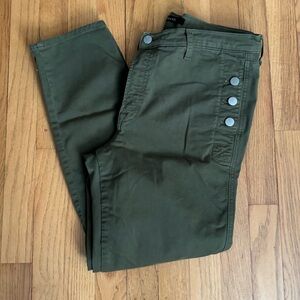 J Brand Casual Green Pants Skinny 31 Women’s Green Pants Pocket Button Detail